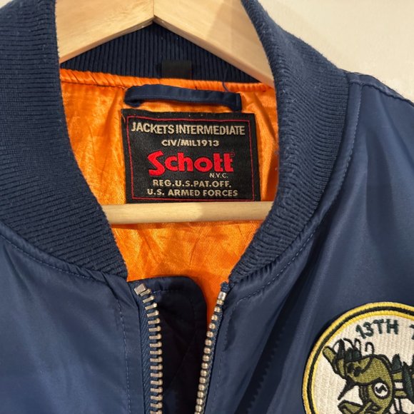 Schott NYC West Pacific Bomber Jacket Medium M South Korea USA Souvenir Flight - Picture 7 of 14